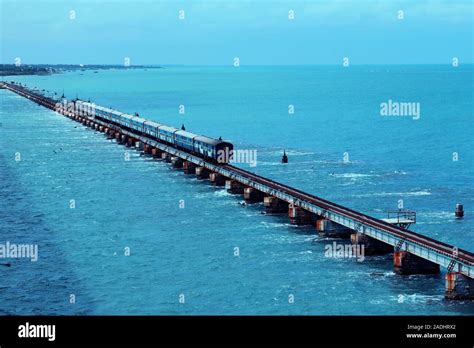 Rameshwaram Bridge in South India Stock Photo - Alamy