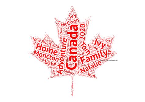 Maple Leaf Print Canada Word Art Personalised Canadian Gift - Etsy Ireland