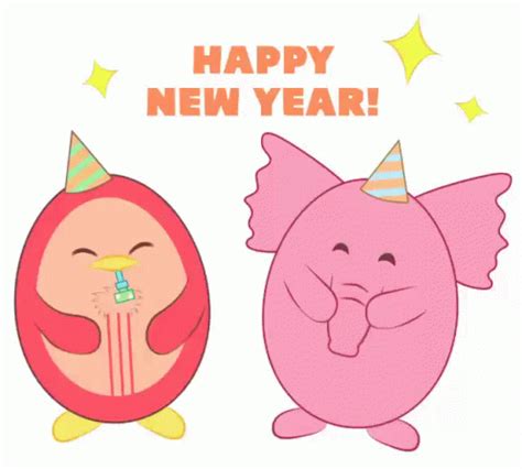 Happy New Year Cartoon Iggies GIF | GIFDB.com