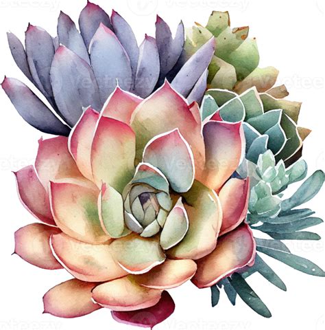 Succulent Watercolor Illustration 21183321 PNG