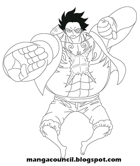 Luffy Gear 4 Coloring Pages