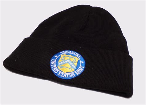 Black Treasury Seal Knit Cap