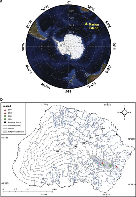 a. Location of Marion Island in relation to other major landmasses. b ...