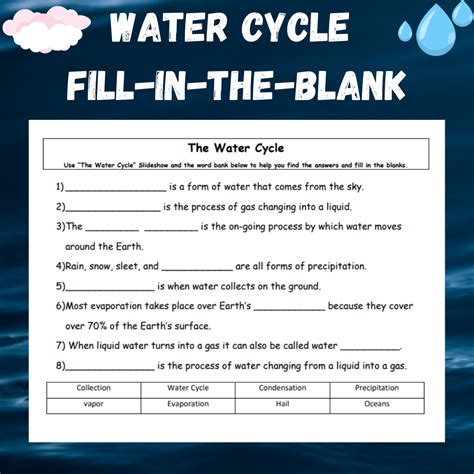 Free water cycle worksheet middle school, Download Free water cycle ...