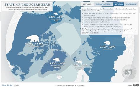 polar bear habitat map; curtosy of polarbearscience.com | Infographic ...