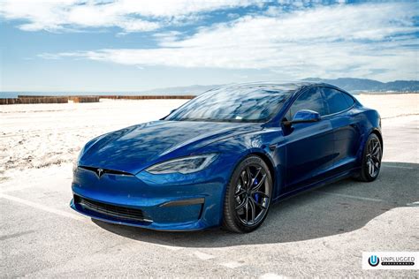 Deep Metallic Blue Tesla Model S Plaid - Unplugged Performance Rear ...