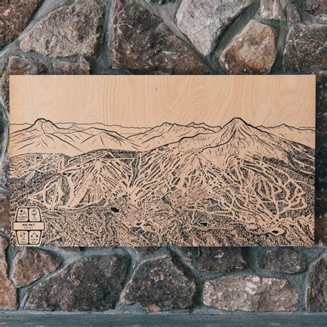 Big Sky Montana Trail Map Engrave Wood Wall Art Ski Trail | Etsy