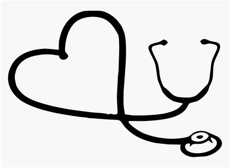 Stethoscope Black And White - Black Stethoscope Heart Clipart, HD Png ...