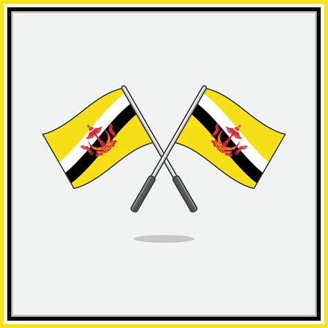 Flag of Brunei Darussalam Cartoon Vector Illustration. Brunei ...