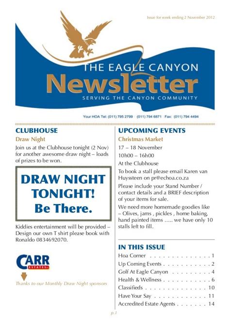 Layout design for urban community newsletter - example
