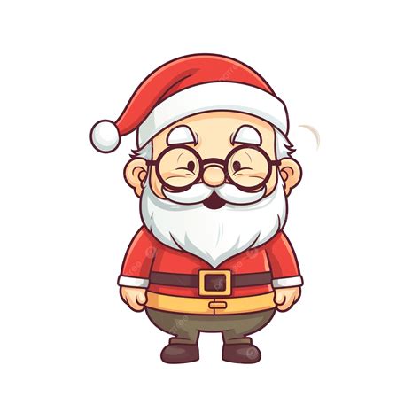 Cute Funny Grandpa Character Celebrating Christmas Vector Flat Line ...