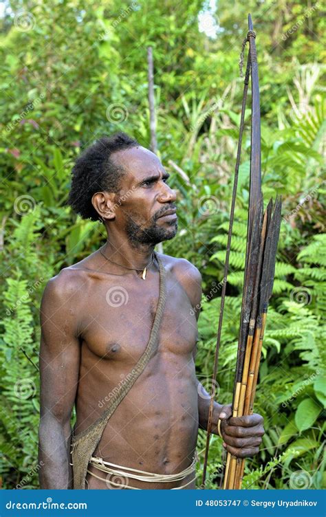 Portrait Of A Man Korowai Tribe. Close-up. Tribe Of Korowai Kombai ...