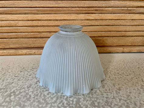 Glass Lamp Shade With Scallops Vintage Gray - Etsy