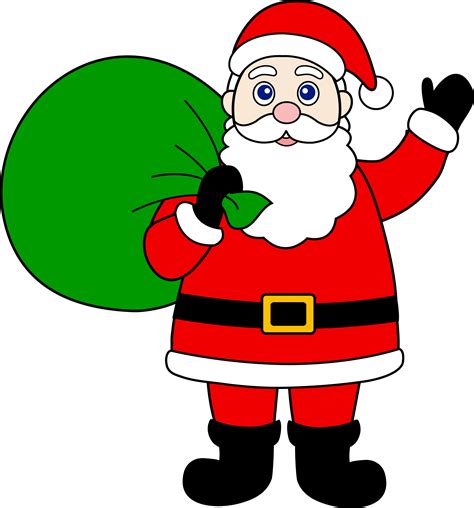 Santa Claus With Sack of Gifts - Free Clip Art