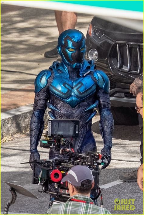 Xolo Maridueña Seen On 'Blue Beetle' Set For First Time In Full Costume!: Photo 4764604 | Photos ...