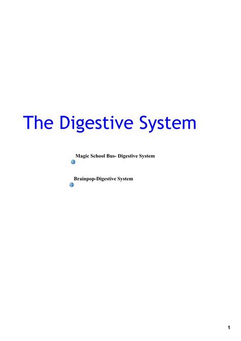 (PDF) Magic School Bus Digestive System BrainpopDigestive System ...