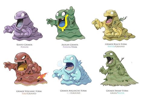 Grimer Forms by JoshuaDunlop | Pokémon species, Pokemon fan art, Pokemon breeds