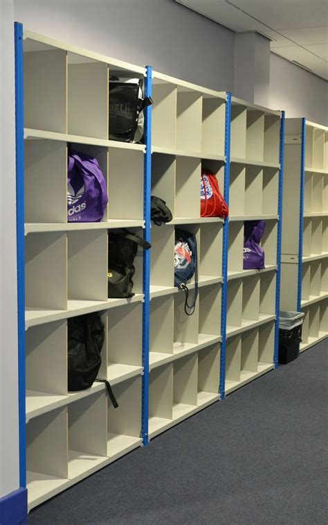 School bags stored on a pigeon hole shelving unit. Pigeon Hole Shelves ...