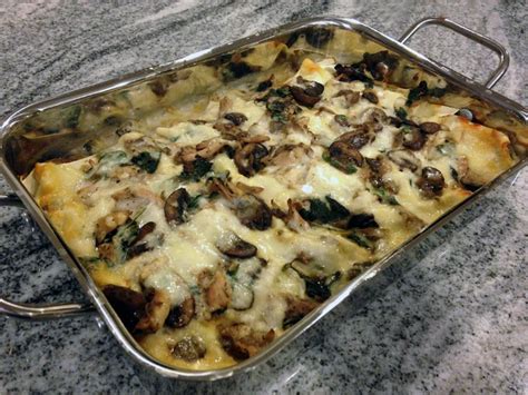 Mushroom, Chicken and Spinach Lasagna