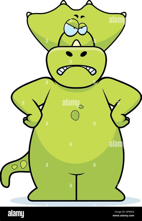 An angry cartoon dinosaur frowning and looking upset Stock Vector Image ...