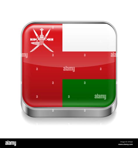 Metal square icon with Omani flag colors Stock Photo - Alamy