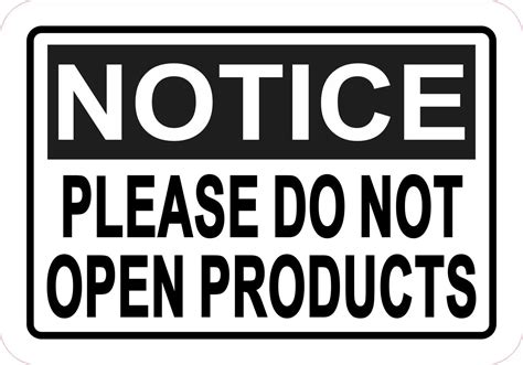 5in x 3.5in Please Do Not Open Products Vinyl Sticker Business Sign ...