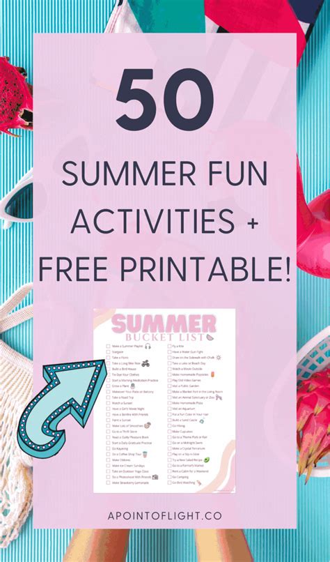 50 Epic Summer Bucket List Ideas for 2022 + Free Printable - A Point of Light | Summer bucket ...