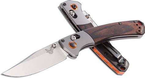 Benchmade 15085-2 Mini Crooked River Clip Point EDC AXIS Lock Folding Knife Wood Handle