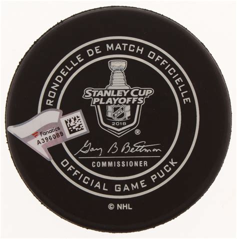 Marc-Andre Fleury Signed 2018 Stanley Cup Final Game One Logo Hockey ...