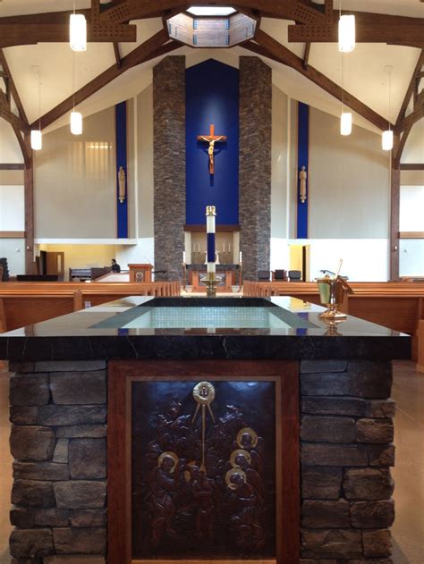 interior stone accent pillars and baptism pool | You Inspire Us ...