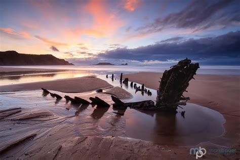 Sunset, Rhossili Bay, The Gower, Wales - Mark Bauer Photography