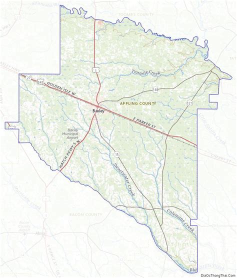 Map of Appling County, Georgia