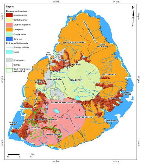 Physiographic map of Mauritius Island. | Download Scientific Diagram