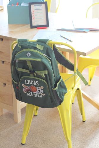 personalized backpack book bag on a yellow chair | www.perso… | Flickr