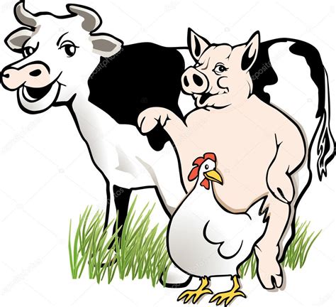 Cow, pig, chicken — Stock Vector © scusi0-9 #2918437