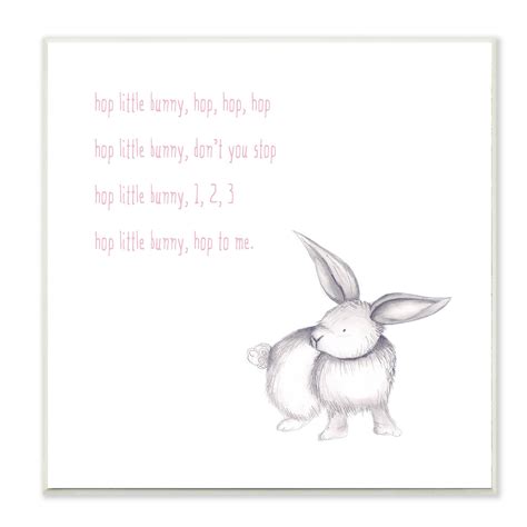 Hop Little Bunny Rhyme Rabbit Wall Plaque Kids Wall Decor, Baby Nursery ...