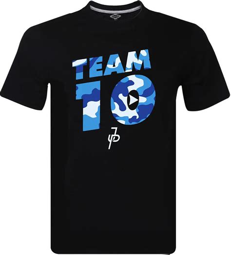 Jake Paul Team 10 Blue Camo Maverick Black Inspired T Shirt Size S XXL-in T-Shirts from Men's ...