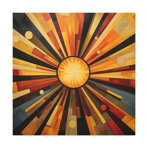 Sunburst Painting Art Deco Style Painting of Sunburst on Square Canvas, Sunburst Wall Art - Etsy