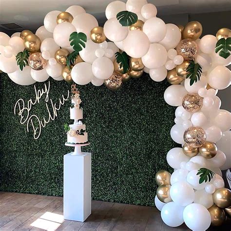 White & Gold balloon arch | ABPR | All Borough Party Rental