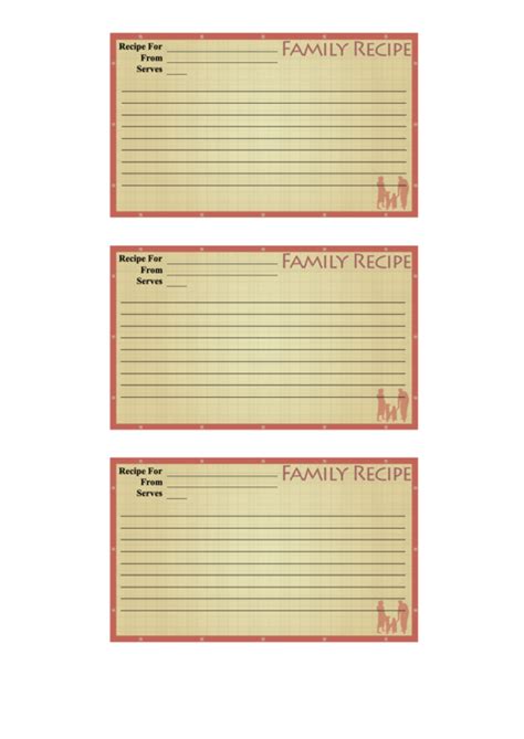 Family Recipe Card Template printable pdf download