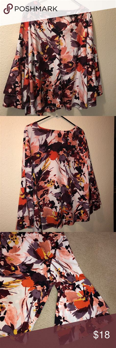 Lane Bryant Floral Wide-Sleeve Blouse