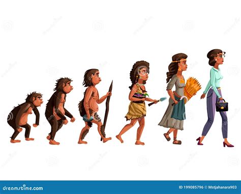 Woman Evolution. Female Development Stages, From Monkey To Robot ...