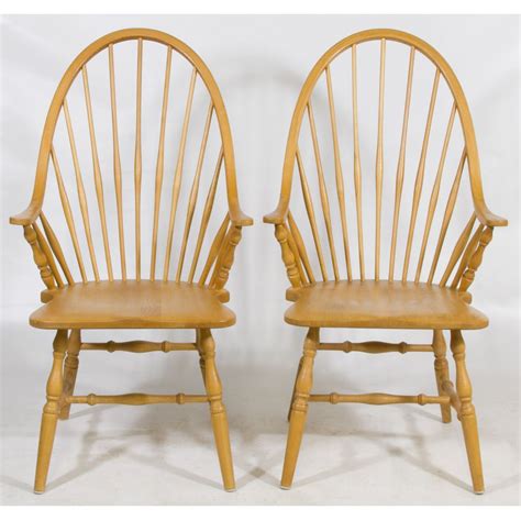 Oak Windsor Style Arm Chairs - Leonard Auction