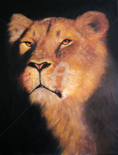 Young Lioness, Painting by Svetlana Samovarova | Artmajeur