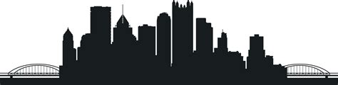 Pittsburgh Wall decal Printing Skyline Art - Silhouette png download - 2800*714 - Free ...