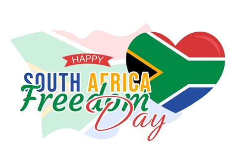 Happy South Africa Freedom Day on 27 April Illustration with Wave Flag ...