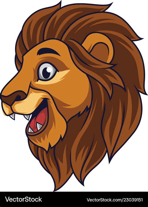 Cartoon lion head smiling Royalty Free Vector Image