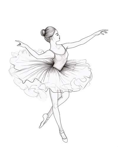 Realistic Ballerina Coloring Pages for Kids