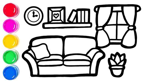 Living Room Drawing Easy | Baci Living Room