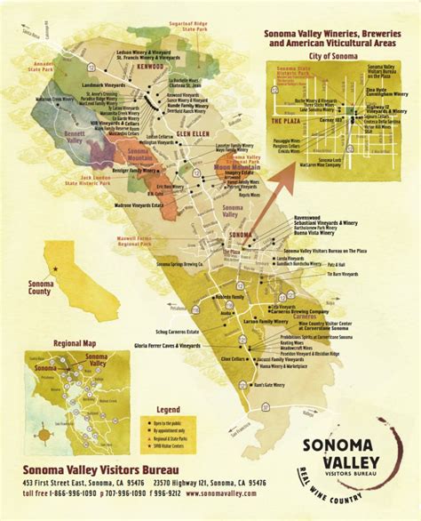 Sonoma Valley Wine Map - Best In Sonoma - Wine Tasting California Map ...